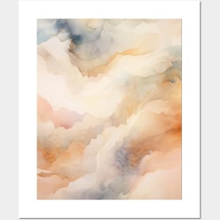 Neutral Earthy Abstract Mountains Posters and Art